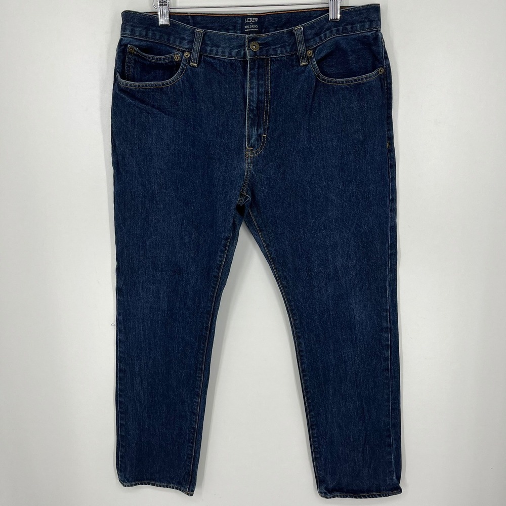 J.Crew The Driggs Mens Slim Fit Jeans Dark Wash Blue 100% Cotton 36x30 C9894